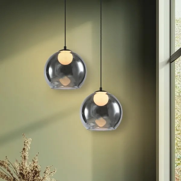 Lampadario a sospensione su cavo BRIN 1xG9/15W/230V nero fumé