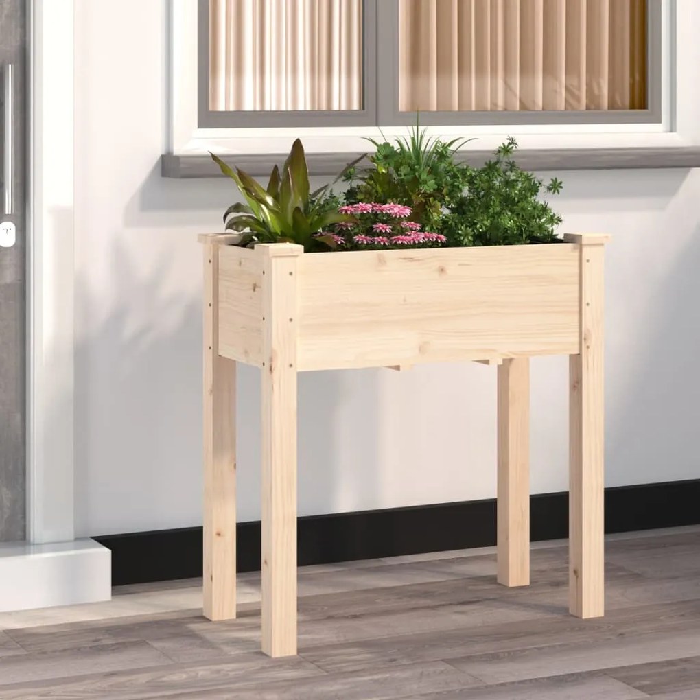 Fioriera Con Fodera 71x37x76 Cm Legno Massello Di Abete /