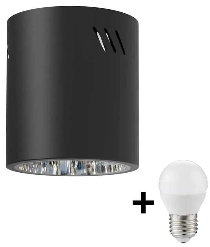 Faretto LED GEORGE 1xE27/6W/230V diametro 11 cm nero