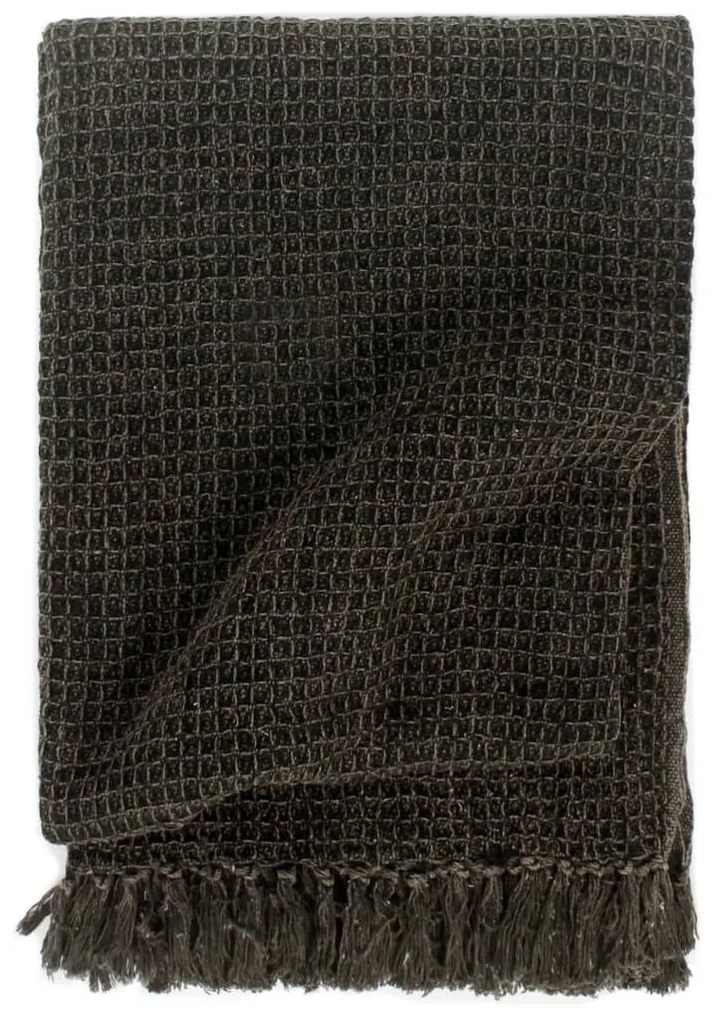 Copriletto İn Cotone 125x150 Cm Antracite/marrone /