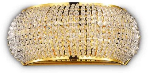 Pasha' applique a parete in cristallo 3 luci attacco g9 oro lampadi...
