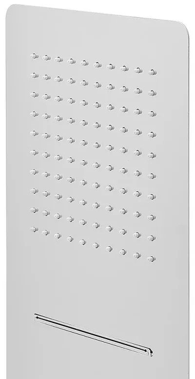 Soffione doccia a sbalzo slim 25x52 cm cromato in acciaio inox con cascata
