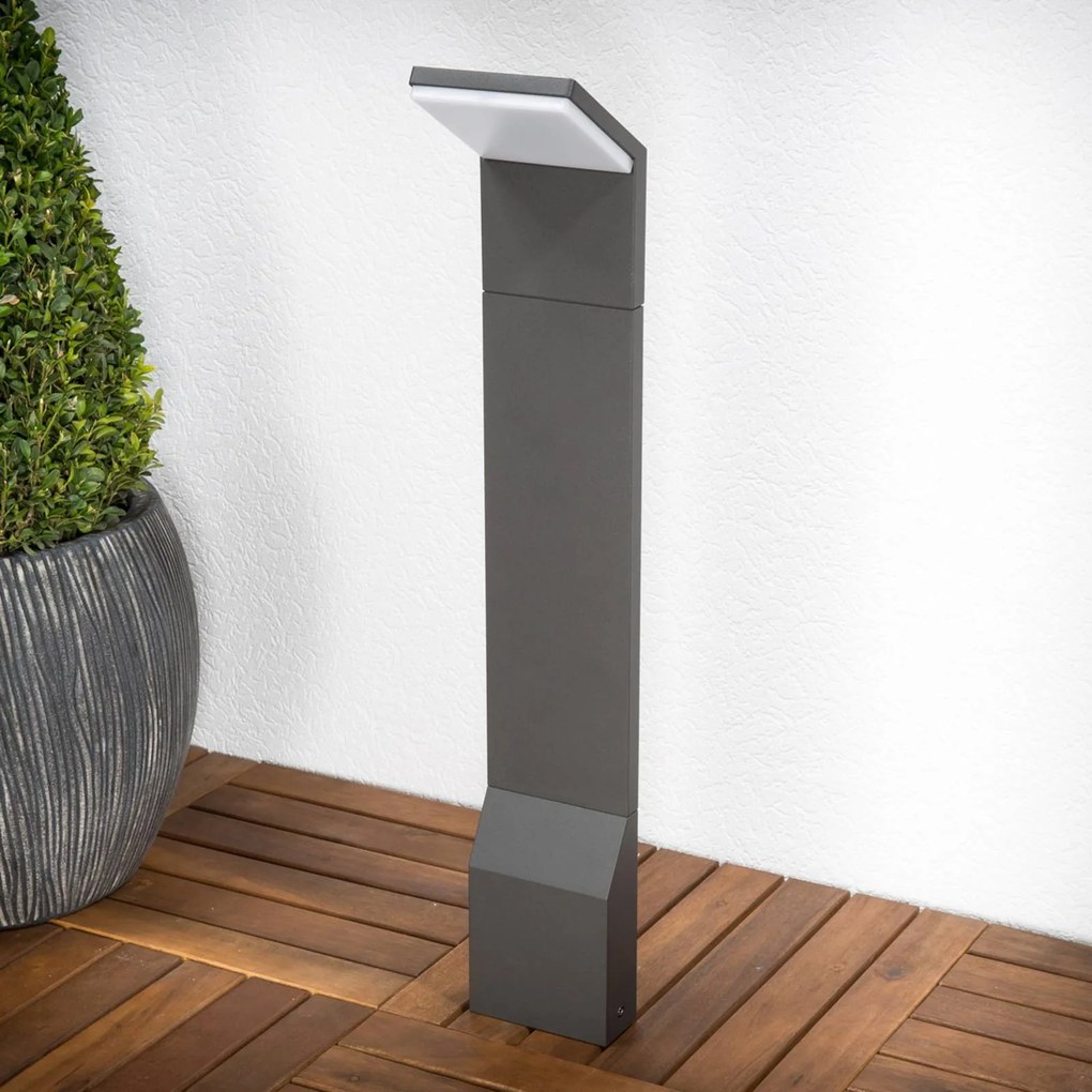 Lampioncino da giardino NEVIO Lucande, Nero, Alluminio, Moderno, Lampada LED da esterni