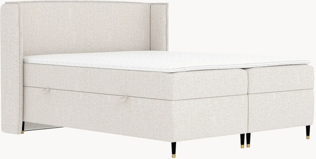 Letto boxspring fatto a mano con contenitore Segni, H4