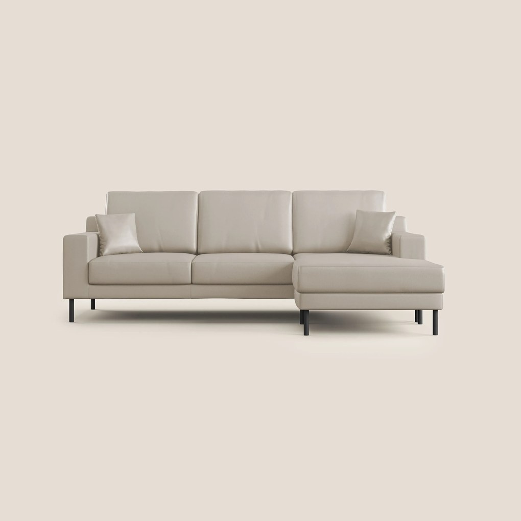 Uranio divano angolare moderno REVERSIBILE in Ecopelle impermeabile T04 beige