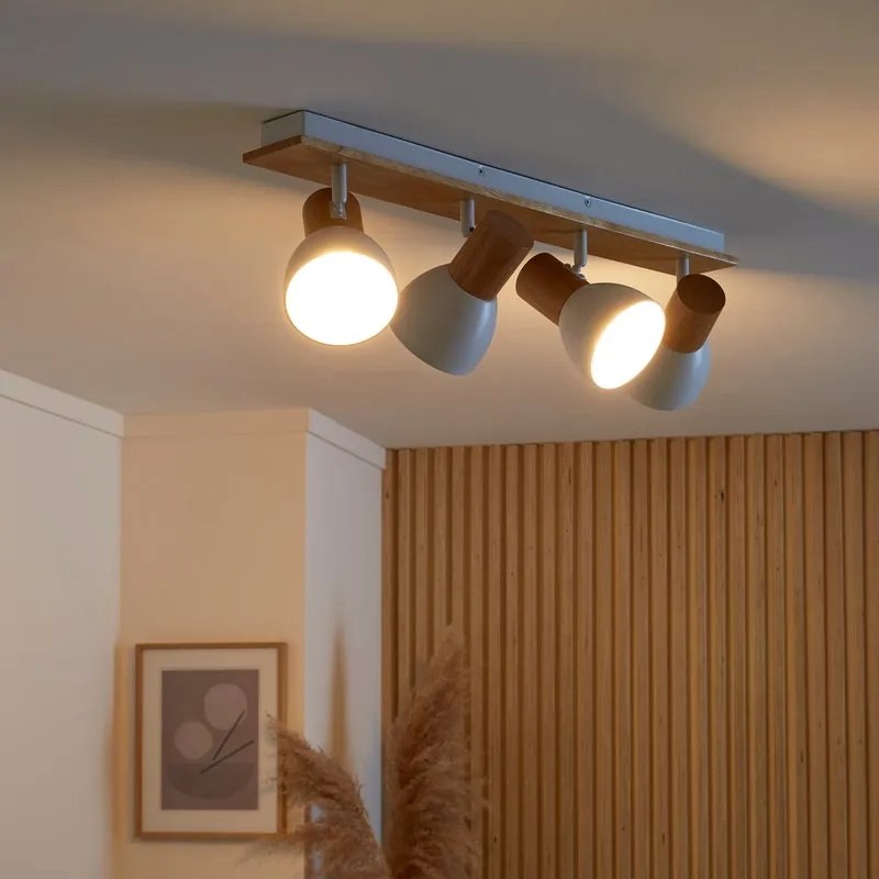 Faretto decorativo senza fonte luminosa VENOSA in ferro beige E14 INSPIRE 4 luci