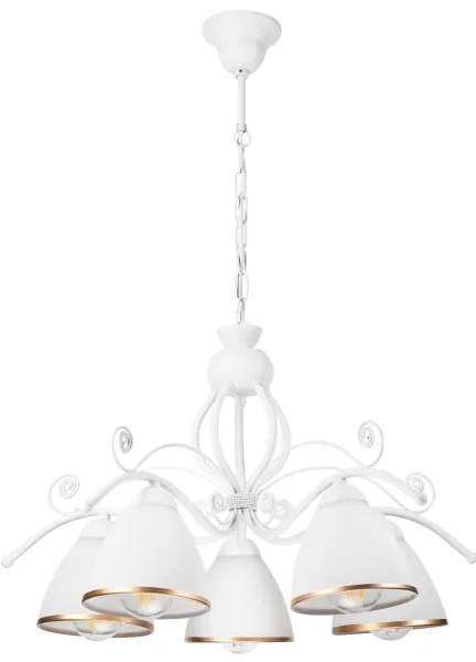 Lampadario a sospensione con catena RETRO II 5xE27/60W/230V bianco