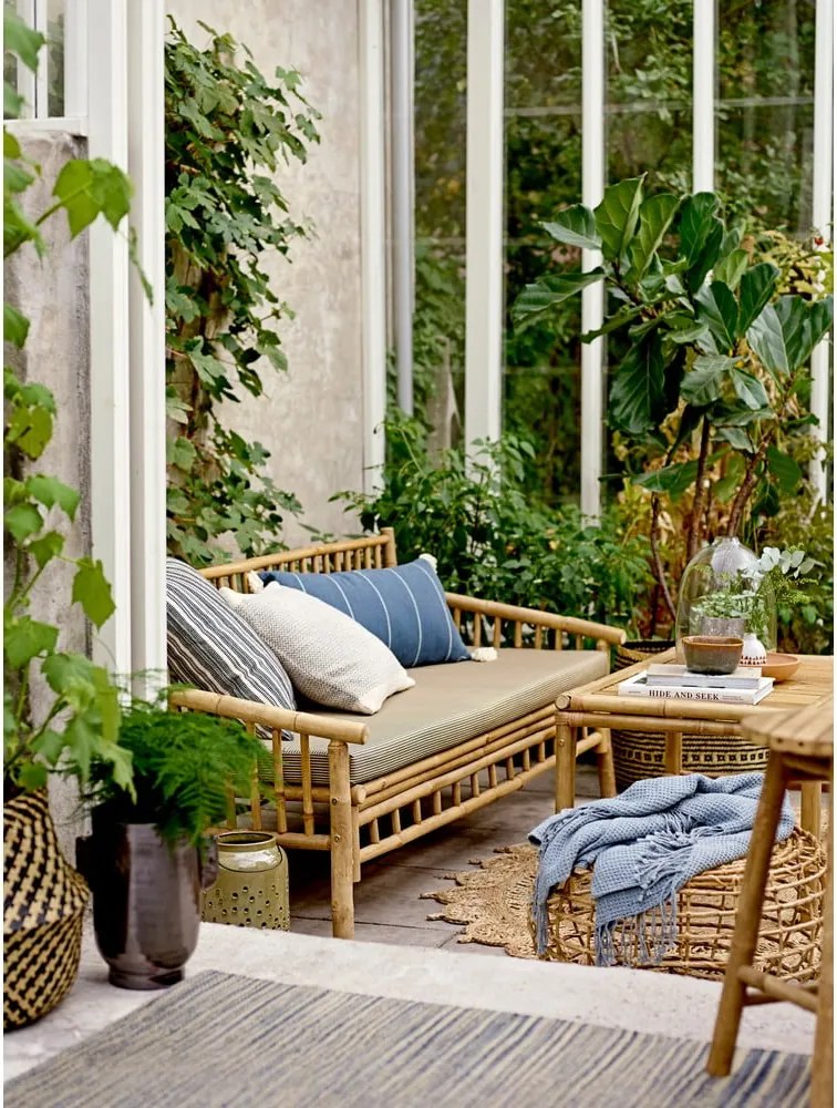 Divano da giardino in bambù di colore beige-naturale Sole - Bloomingville