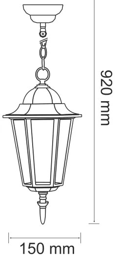 Lampadario da esterno 1xE27/20W/230V IP43 patina