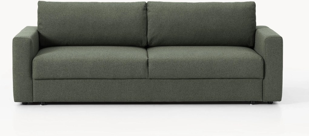 Divano letto 3 posti in bouclé con vano contenitore Tasha