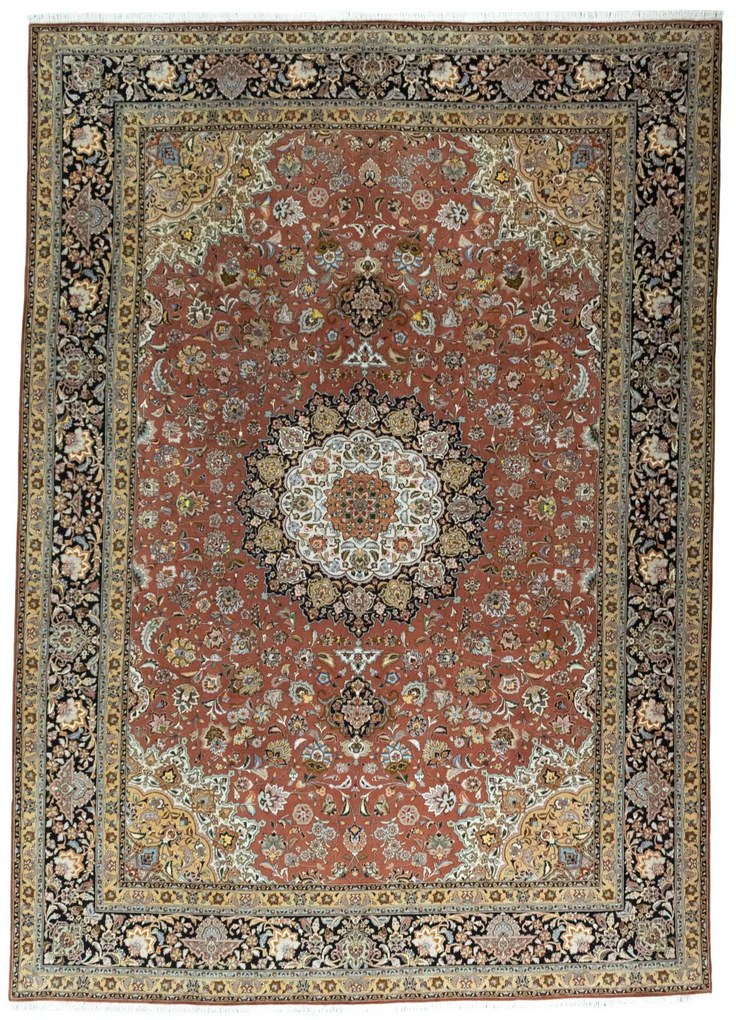Tabriz Tappeto 250 x 360 Rosso (Iran) Annodato A Mano