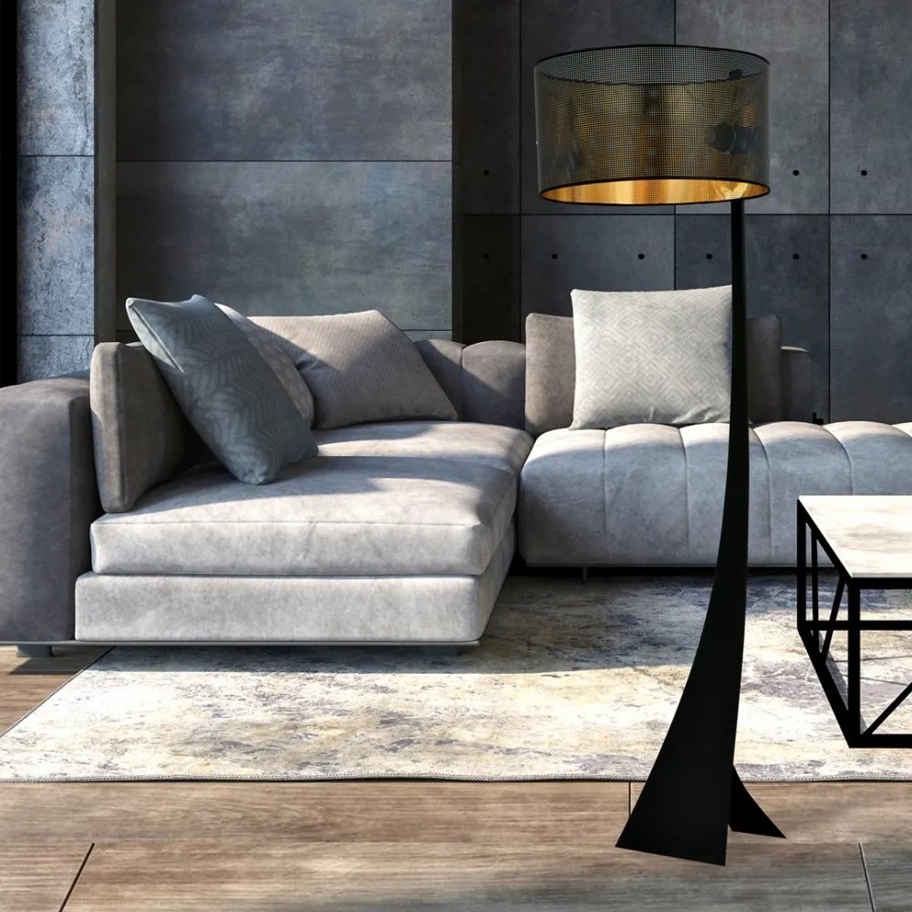 Lampada da Terra ESTRELLA LP1 in Acciaio E27 Colore del corpo Nero
