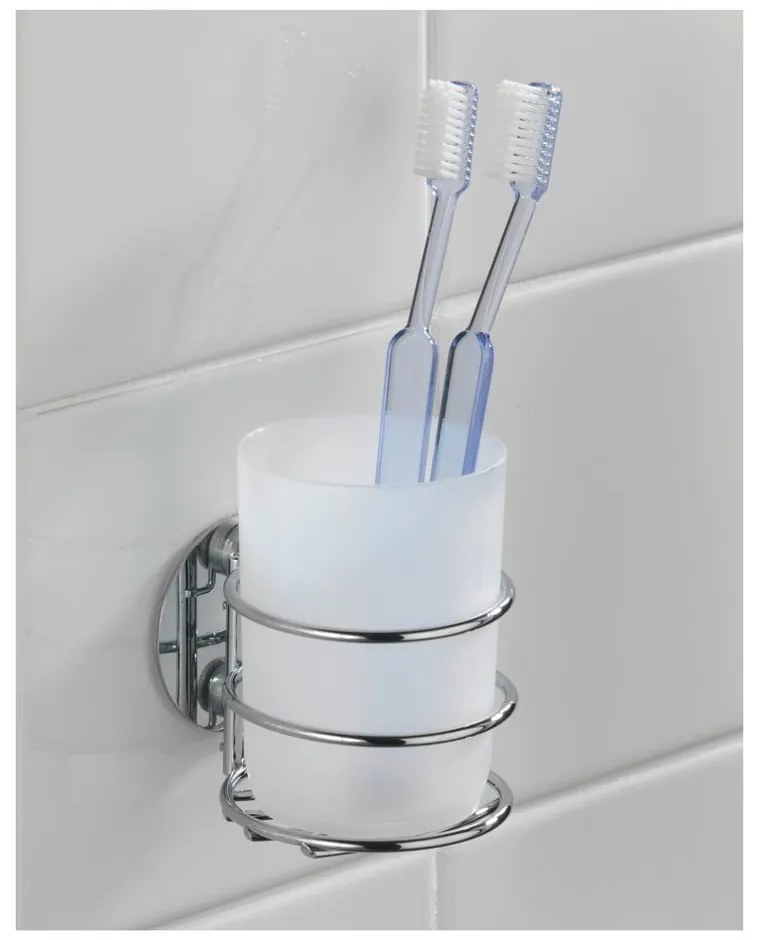 Coppetta portaspazzolino autoportante in acciaio inox bianco Turbo-Loc - Wenko