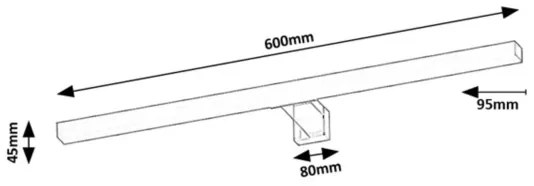 Rabalux 75052 - Illuminazione a LED per specchio da bagno OLIRO LED/9W/230V IP44 60 cm nero
