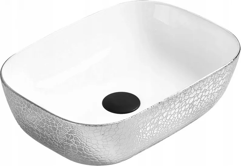 Mexen Rita lavabo da appoggio 45 x 32 cm, bianco/argento - 21084555