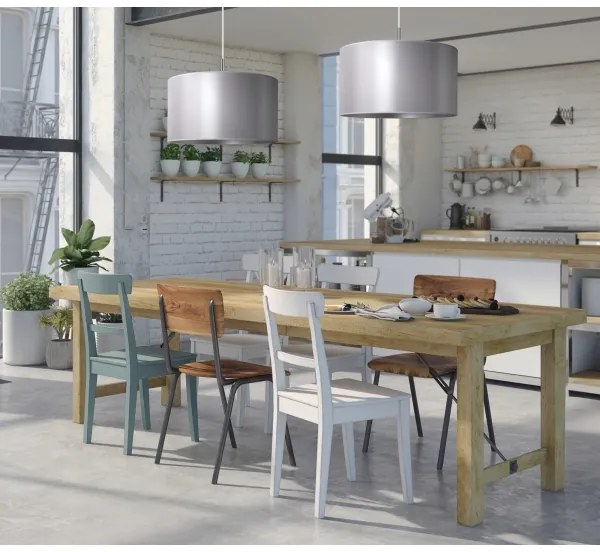 Duolla - Lampadario a sospensione con filo CANNES 1xE27/15W/230V diametro 45 cm argento