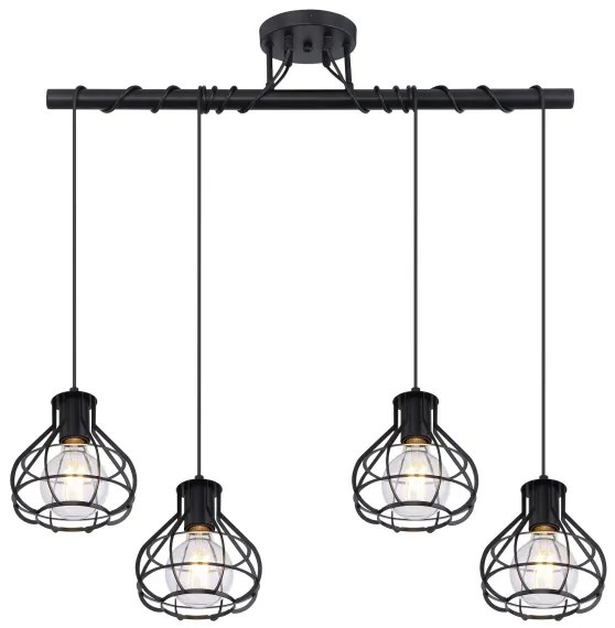 Globo 15388-4D - Lampadario su filo CLASTRA 4xE27/60W/230V