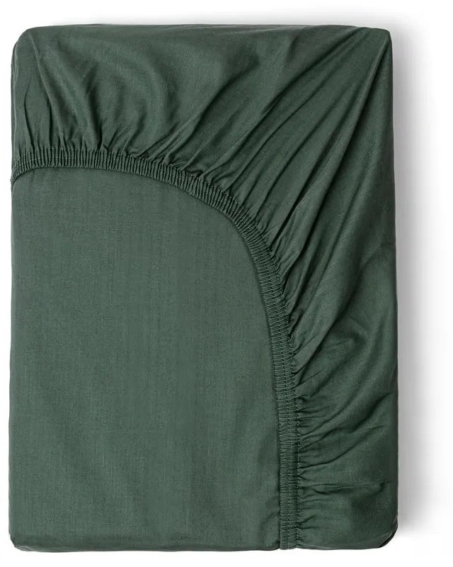 Lenzuolo di cotone sateen elasticizzato verde oliva, 160 x 200 cm - HIP