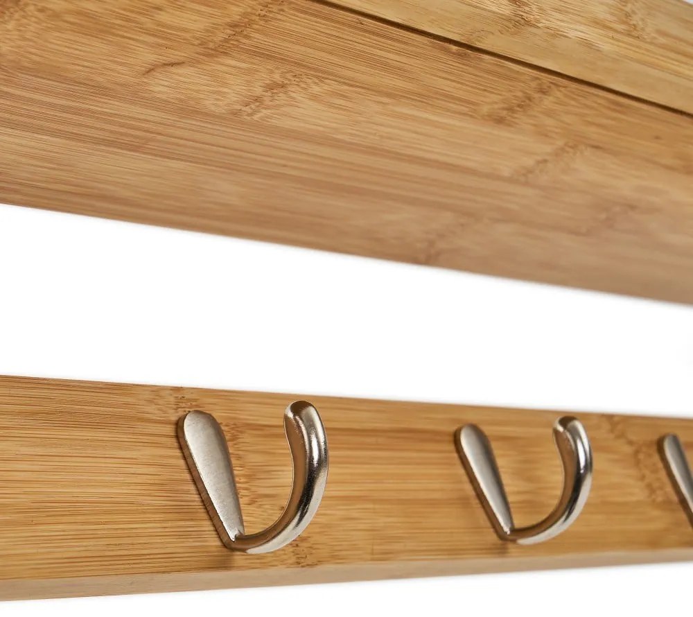 Appendiabiti da parete in bambù con ripiano - Casa Selección