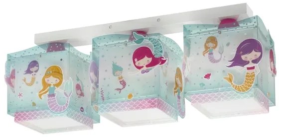 Dalber 63443 - Plafoniera per bambini MERMAIDS 3xE27/60W/230V