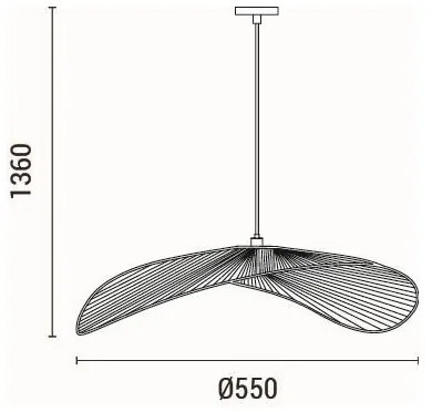 Lampadario a sospensione con filo CALYPSO 1xE27/15W/230V bambù