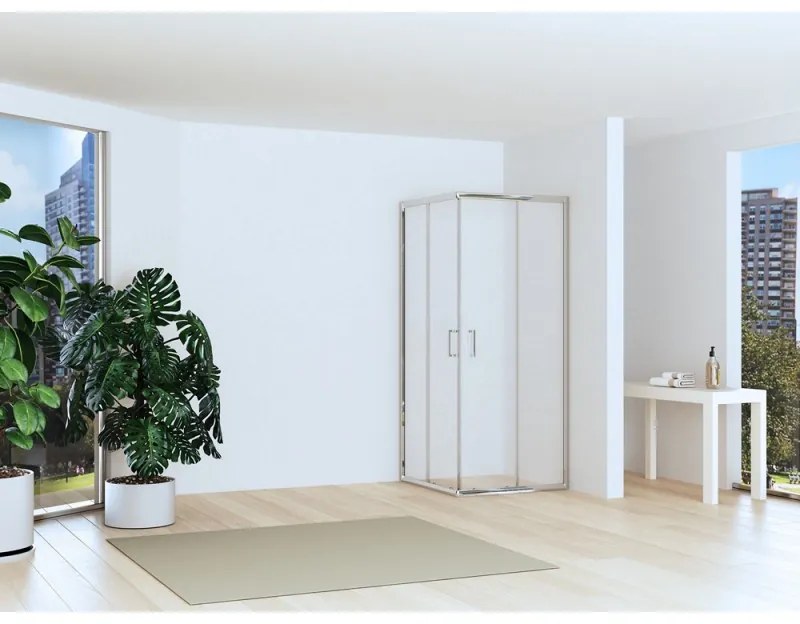 Kamalu - Box doccia ad angolo 70x70 altezza 170 vetro trasparente 6mm | CHIARA EDGE-Q