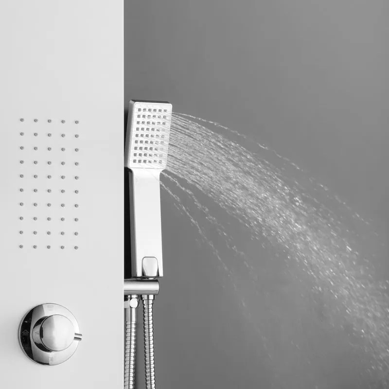Colonna doccia idromassaggio Caloa2 bianco lucido 2 getti