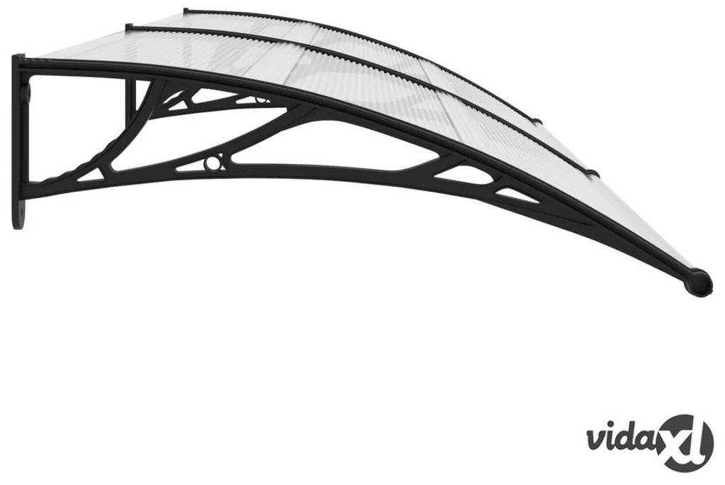 vidaXL Pensilina per Porta Nera e Trasparente 240x75 cm in PC