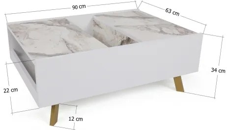 Tavolino FRIDA 63x90 cm bianco