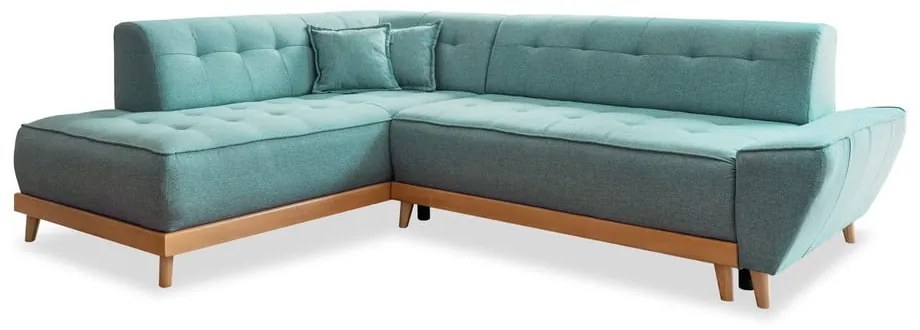 Divano letto angolare turchese (angolo sinistro) Dazzling Daisy - Miuform