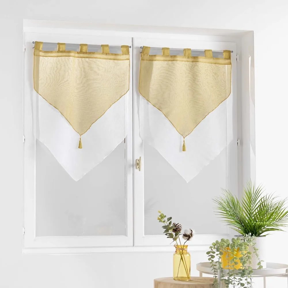 Tende gialle e bianche in set da 2 60x90 cm Duetto - douceur d'intérieur