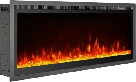 Camino elettrico da parete a incasso frontale CHICAGO130 L127 x P14 x H45 cm