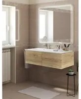 Mobile sottolavabo e lavabo Neo rovere miele L 120 x H 64 x P 48 cm