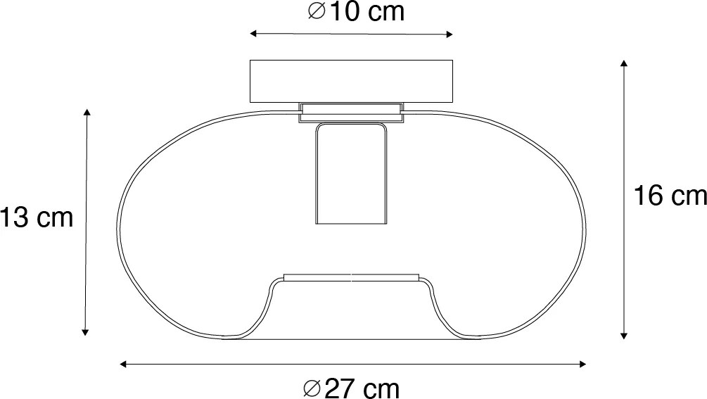 Plafoniera smart oro con vetro incl. Wifi P45 - Ayesha