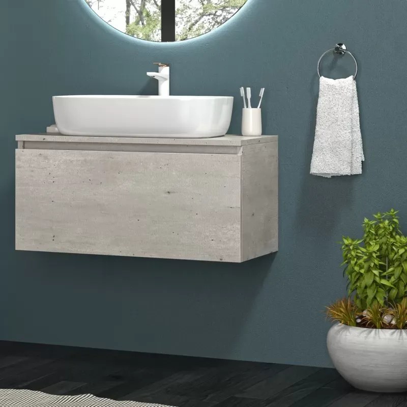 Mobile bagno sospeso 80cm con cassetto ammortizzato SP-80A - KAMALU