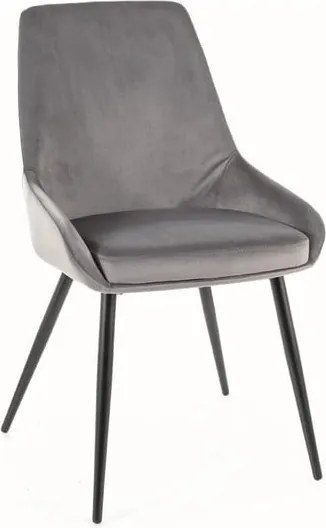 Sedia imbottita Cobe velluto grigio Blu14