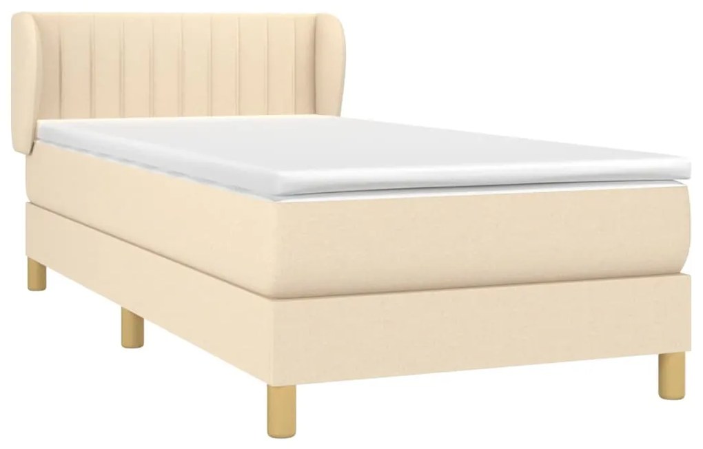 Giroletto a molle con materasso crema 90x190 cm in tessuto