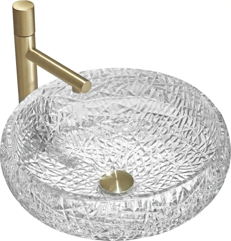 Mexen Celia lavabo da appoggio in vetro 44 x 44 cm, trasparente - 24034400