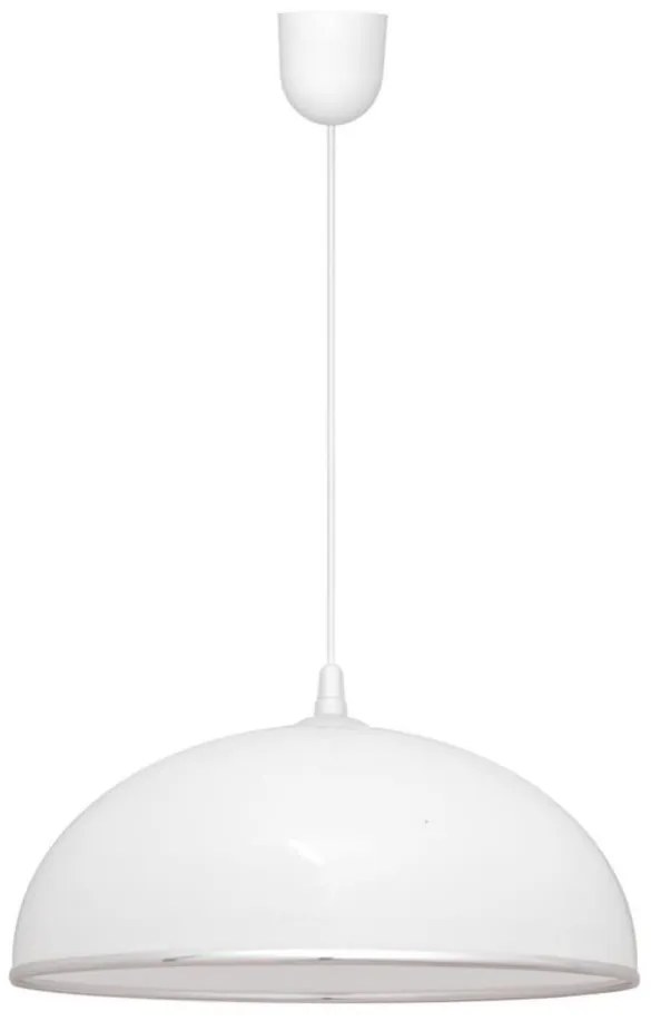 Lampadario su fune CIRCLE 1xE27/15W/230V bianco