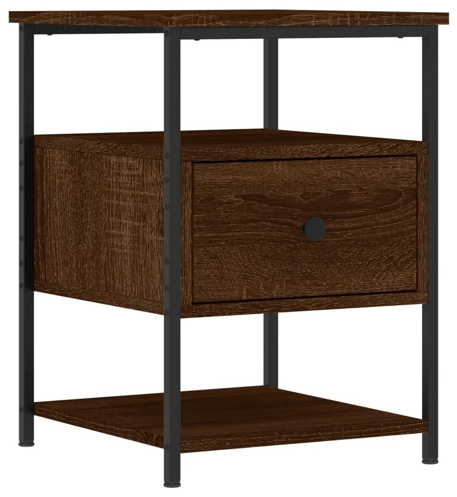 Comodini 2 pz rovere marrone 40x42x56 cm in legno multistrato