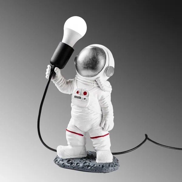 Lampada da notte per bambini ASTRONAUT 1xE27/40W/230V argento/bianco