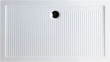 Piatto doccia rettangolare 80x100 slim cm H 6,5 cm porcellana bianco Ferdy