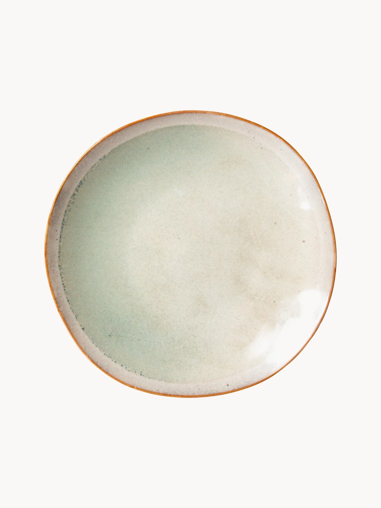 Set di 2 piatti da colazione fatti a mano con smalto reattivo 70's