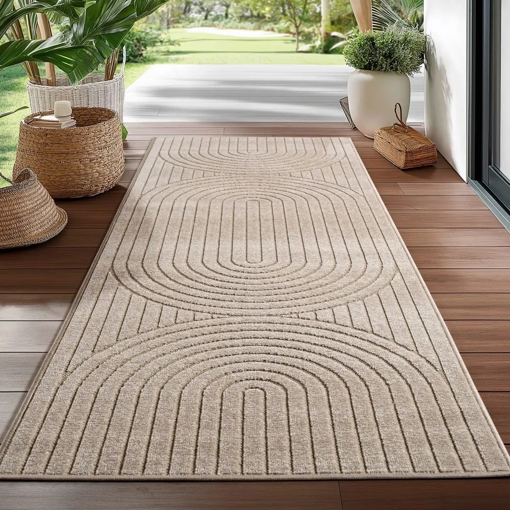 Passatoia da interno ed esterno beige 80x250 cm Nova 1201 – Ayyildiz Carpets