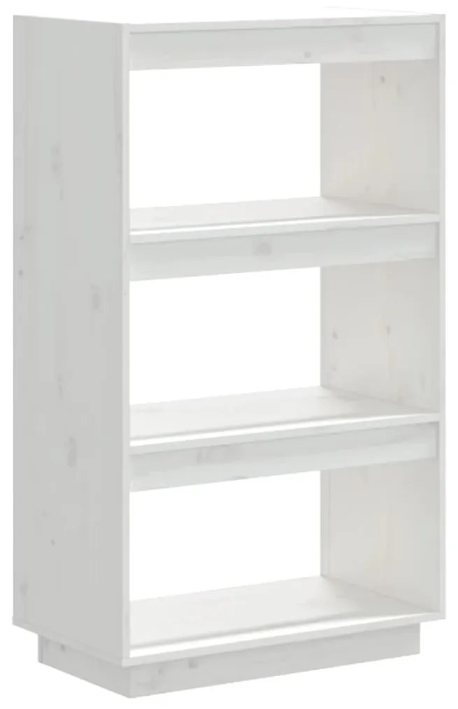 Libreria/divisorio bianco 60x35x103cm in legno massello di pino