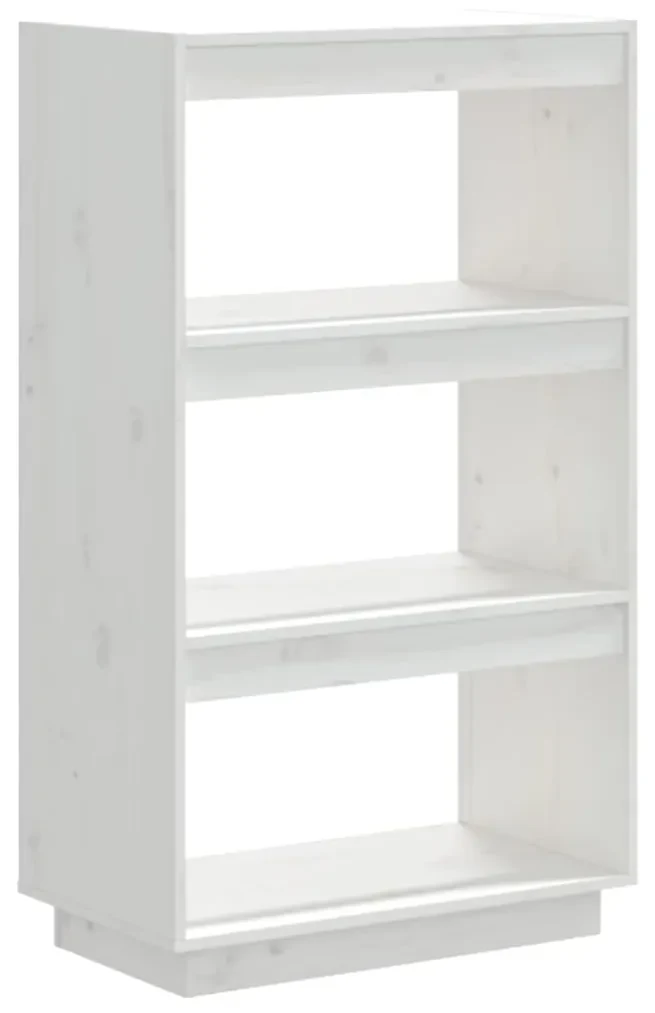 Libreria/divisorio bianco 60x35x103cm in legno massello di pino