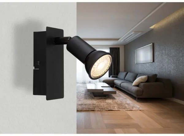 Globo 57998-1 - Faretto da parete DREW 1xGU10/35W/230V nero