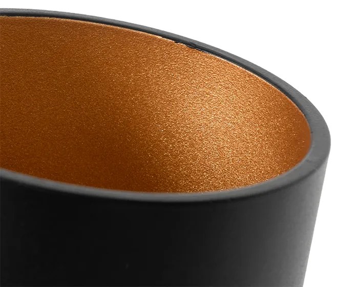Applique moderna nera con interno dorato - Pia