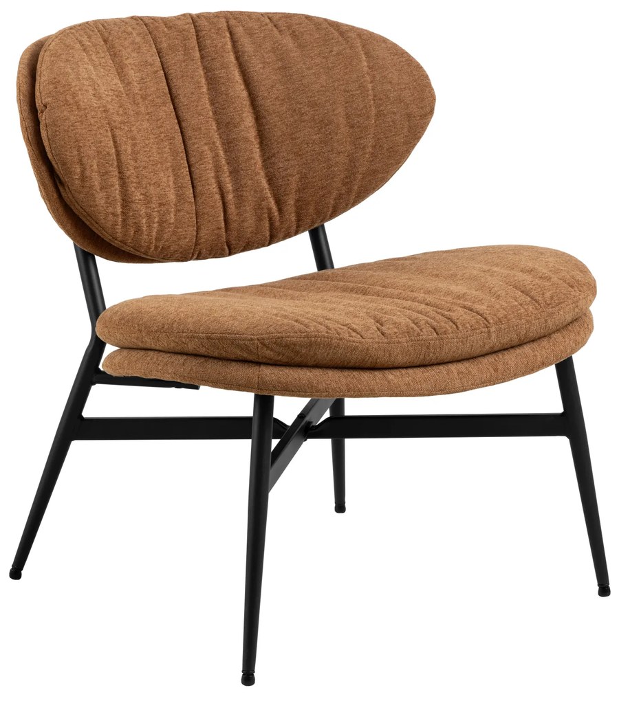 SOPHIA Terracotta (tessuto Apia 272)/telaio nero - POLTRONA LOUNGE SEDIA RELAX PER SOGGIORNO/UFFICIO IMBOTTITA