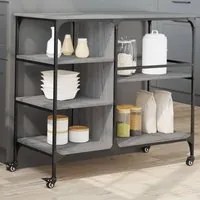 Carrello Cucina Grigio Sonoma 100x45x89,5 cm Legno Multistratocod mxl 89858